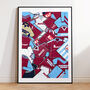 West Ham United Football Shirt Mash Up Print, thumbnail 1 of 3