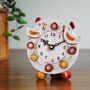 Chicken Hen Cockerel Small Ceramic Mantel Clock. Farmhouse Kitchen, thumbnail 1 of 7