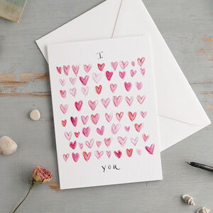 'I Love You' Romantic Hearts Card By Gabrielle Solly Illustration ...