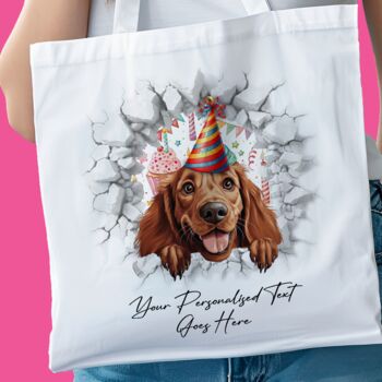 Personalised Irish Setter Birthday Break Through Dog, 7 of 8