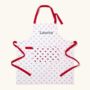 Personalised Pink Red Love Hearts Premium Cotton Apron, thumbnail 1 of 9