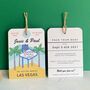 Las Vegas Illustration Save The Date Luggage Tag, thumbnail 1 of 7