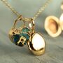 Turquoise Gemstone Personalized Charm Locket, thumbnail 3 of 12