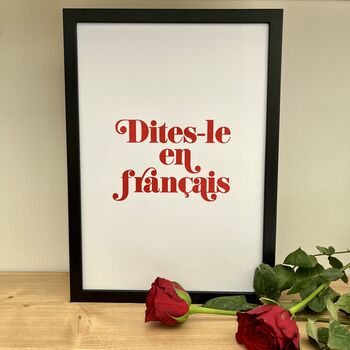 'Say It In French' Typography Print, 2 of 7