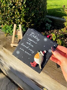 Christmas Slate On Easel Robins Appear When Loved Ones Are Near, 4 of 4
