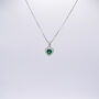 Green Heart Halo Cubic Zirconia Necklace, thumbnail 3 of 7