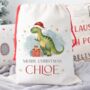 Personalised Dinosaur Christmas Sack, thumbnail 2 of 2
