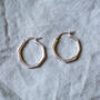 Contemporary Sterling Silver Hoop Earrings, thumbnail 3 of 4