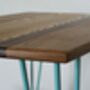 Hairpin Leg Coffee Table Solid Ash Oak Walnut Stripe, thumbnail 3 of 10