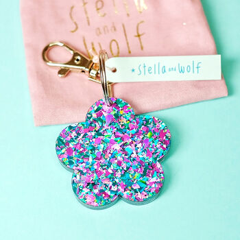 Pink And Blue, Confetti Glitter Keyring, 5 of 10