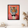 Dressed To Kill Tiger Animal Portrait Wall Art Print, thumbnail 4 of 6