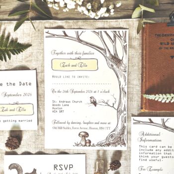 Woodland Wedding Stationery Recycled, 4 of 8