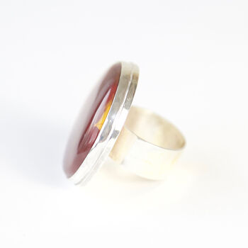 Mookaite Round Gemstone Ring Set In Sterling Silver, 5 of 6