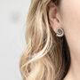 Sterling Silver Oxidised Fossil Studs, thumbnail 2 of 6