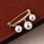 Three White Pearl Brooch Sweater Schoolbag Pin, thumbnail 4 of 7