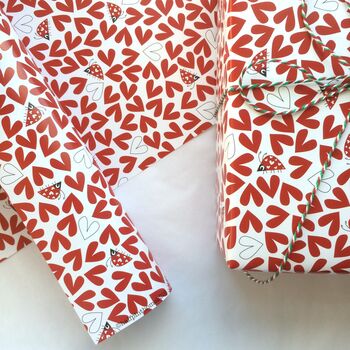 Love Bug Ladybird Wrapping Paper Or Gift Wrap Set, 7 of 12
