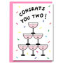 Congrats You Two Champagne Wedding Engagement Card, thumbnail 1 of 2