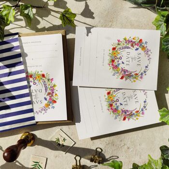 Wildflower Wreath Ready To Write Save The Date Cards, 4 of 5