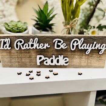 Padel Father's Day Gift Wooden Hobby Sign, 2 of 2