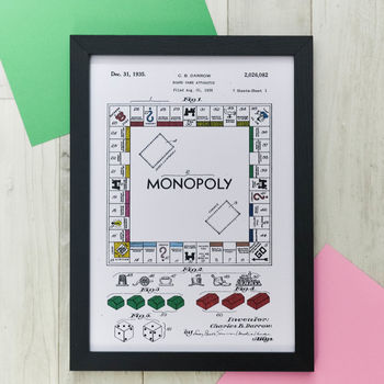Framed Monopoly Coloured Patent Art Print, 5 of 7