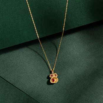Real Ruby Gold Vermeil Plated Necklace July Birthstone, 2 of 10