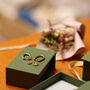 Gold Spade Charm Huggie Hoop Earrings, thumbnail 3 of 6
