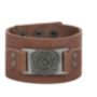 Mens Viking Compass Real Leather Cuff Bracelet, thumbnail 2 of 5