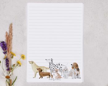 A5 Letter Writing Paper And Envelopes, Pink Dog Design, 2 of 7
