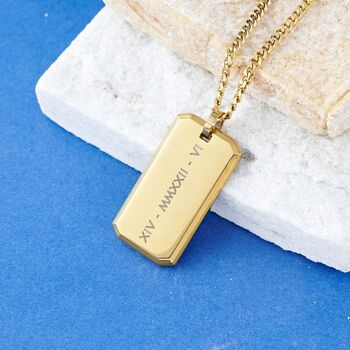 Engraved Tag Pendant Necklace For Men And Women, 4 of 12