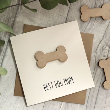 Best Dog Mum Wooden Birthday Card, 2 of 2