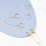 Double Piercing Cz Hoop Earrings With Linking Chain, thumbnail 5 of 8
