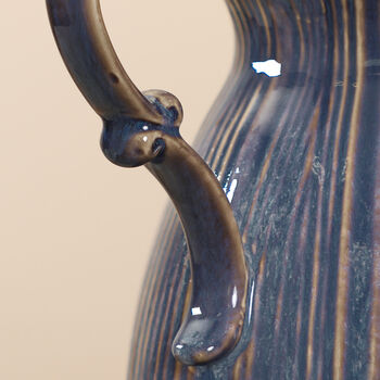 Stainforth Large Blue Ceramic Jug Vase, 7 of 11