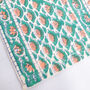 Set Of Indian Hand Block Printed Placemats, Green, thumbnail 4 of 9