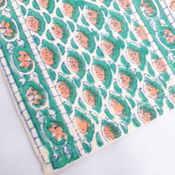 Set Of Indian Hand Block Printed Placemats, Green, 4 of 9