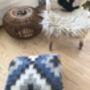 Thick Blue Diamond Sheep Wool Rug Handmade, thumbnail 8 of 8