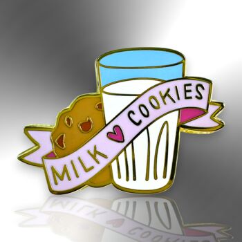 Milk And Cookies Hard Enamel Pin Brooch, 3 of 8