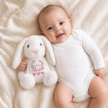 Personalised Floral Birth Bunny Keepsake Gift, 2 of 3