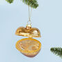 G Decor Gold Glass Heart Locket Christmas Ornament, thumbnail 2 of 6