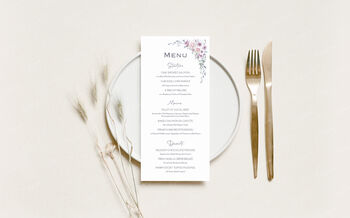 Wedding Menu Lilac And Pink Florals, 2 of 5