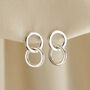 Interlinking Hoop Charm Stud Earrings, thumbnail 1 of 4