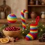 Handmade Felt Rainbow Candy Cane Christmas Decoration, thumbnail 4 of 4