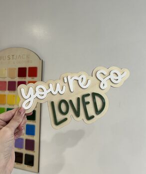 Wooden Decor Sign 'You’re So Loved' Children’s Bedroom/ Playroom Decor, 4 of 5