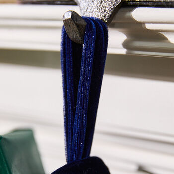 Personalised Moonlight Blue Velvet Christmas Stocking, 6 of 8