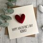 Personalised Happy Valentine's Day Velvet Heart Card, thumbnail 1 of 3
