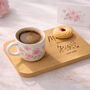 Wild Flower Personalised Wooden Tea And Biscuit Tray, thumbnail 3 of 6