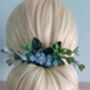 Dusty Blue Flower Hair Comb, thumbnail 3 of 7