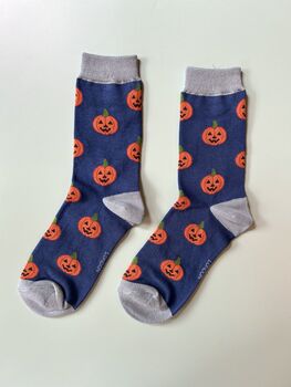 Halloween Pumpkin Bamboo Socks, 9 of 10