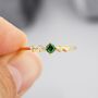 Vintage Inspired Emerald Green Dot Cz Ring, thumbnail 3 of 12