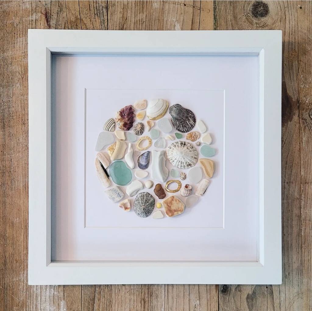 Framed Cornish Rockpool Sea Glass Art By Elsie Belle ...