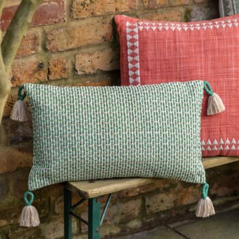 Isla Woven Cushion Green, 2 of 4